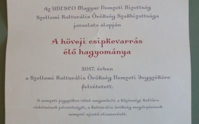 A höveji csipkevarrás élő hagyománya felkerült az UNESCO Jegyzékére